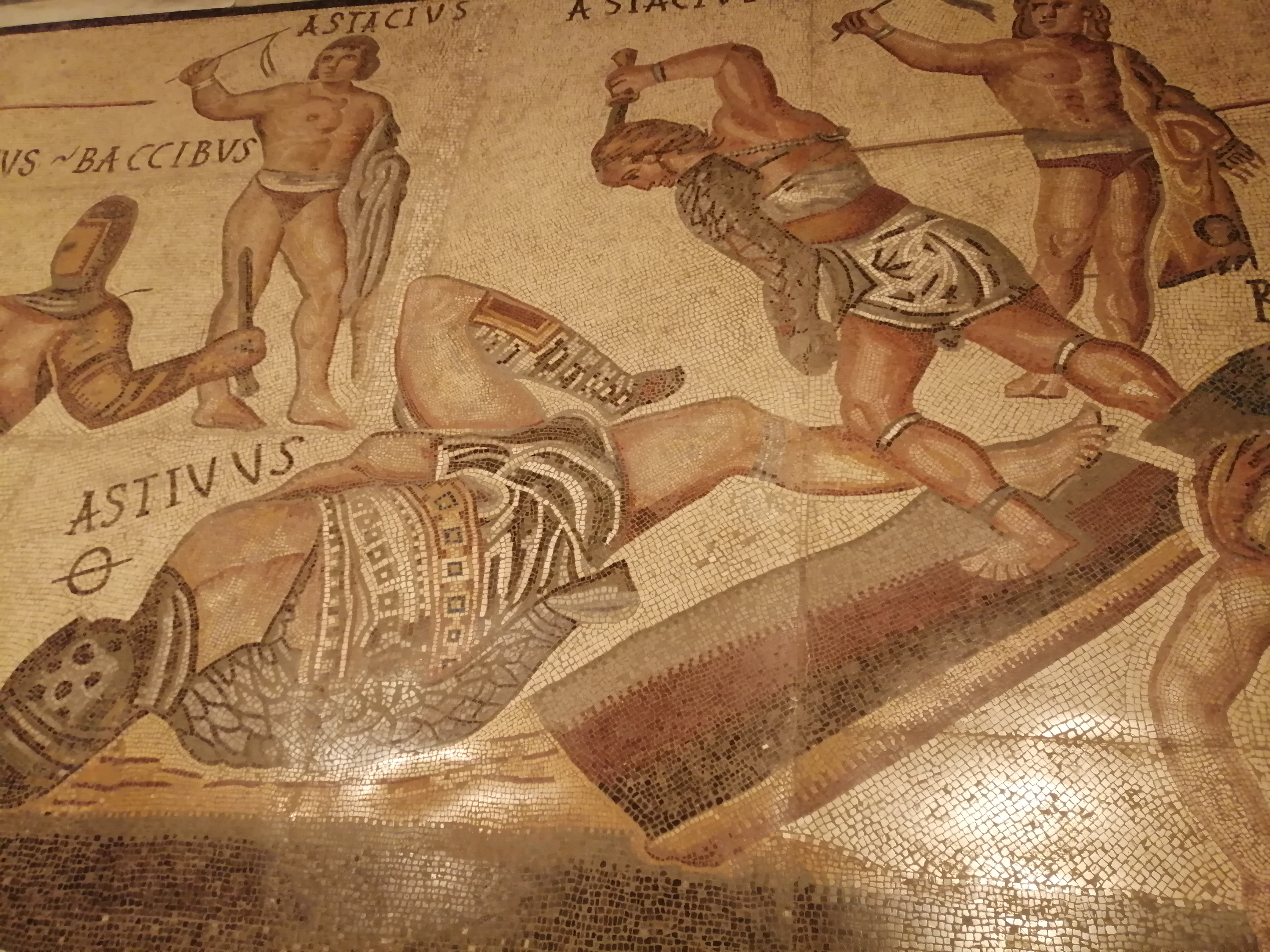 Mosaïque des gladiateurs, Villa Borghese. © Juliette Cazes